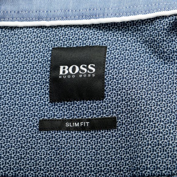 Hugo Boss Men's "Rikki_53" Slim Fit Geometric Print Long Sleeve Casual Shirt - Picture 8 of 9